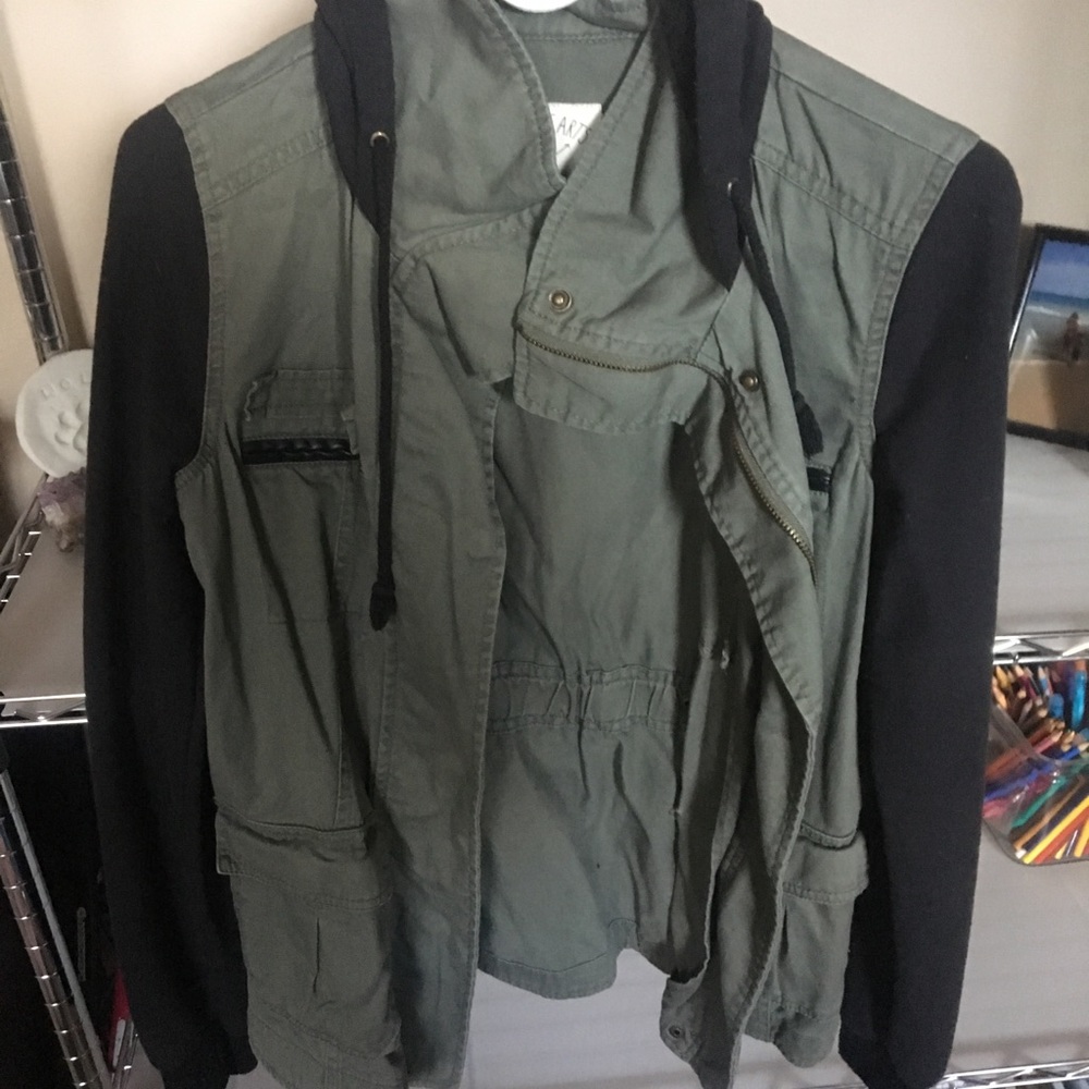 Pacsun army green and black utility jacket